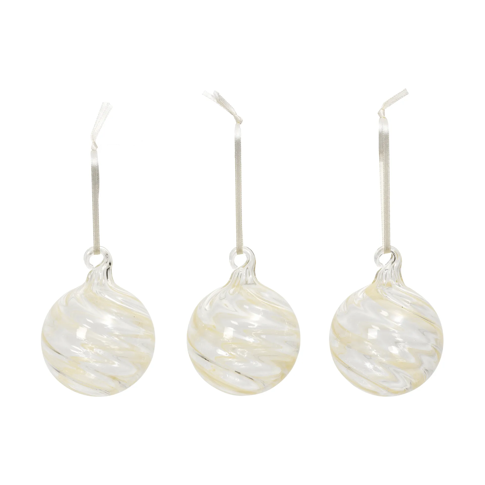 Swirl joulukuusenpallo, Off White-Clear Broste Copenhagen