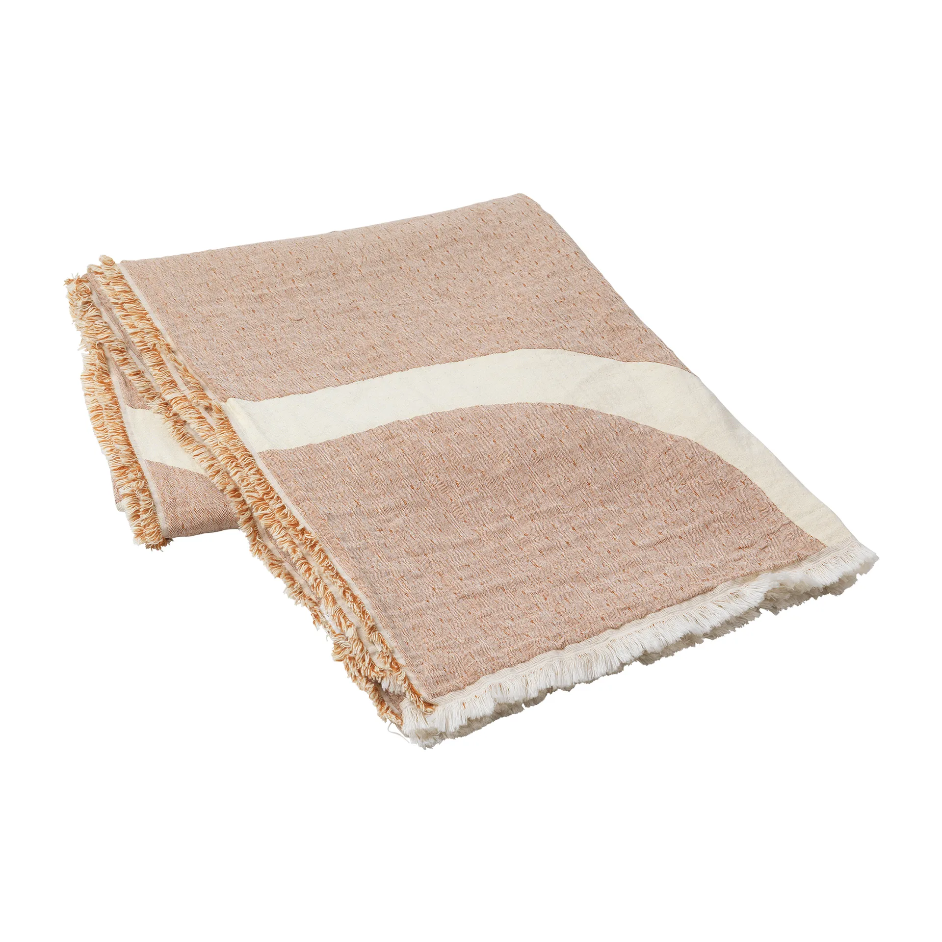 Tide huopa puuvilla-pellava 130 x 180 cm, Caramel brown Broste Copenhagen