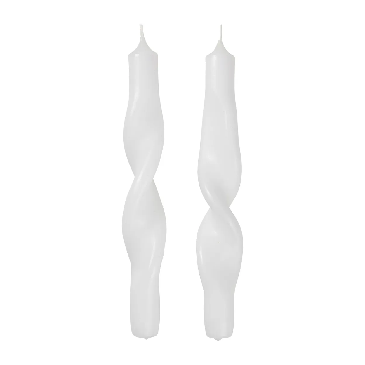 Broste Copenhagen Twist twisted candles kierretty kynttilä 23 cm 2-pakkaus Pure white