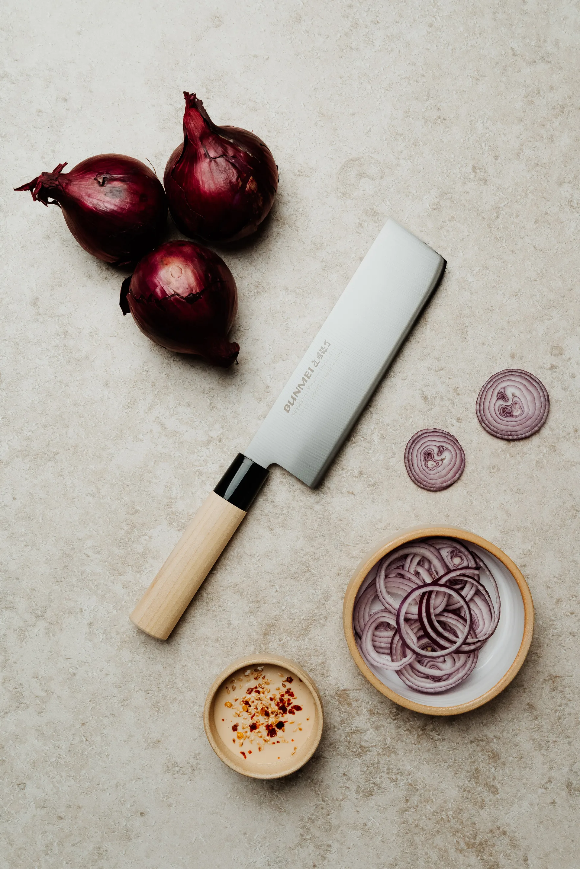 Nakiri-vihannesveitsi, Luonnollinen, 16,5 cm Bunmei