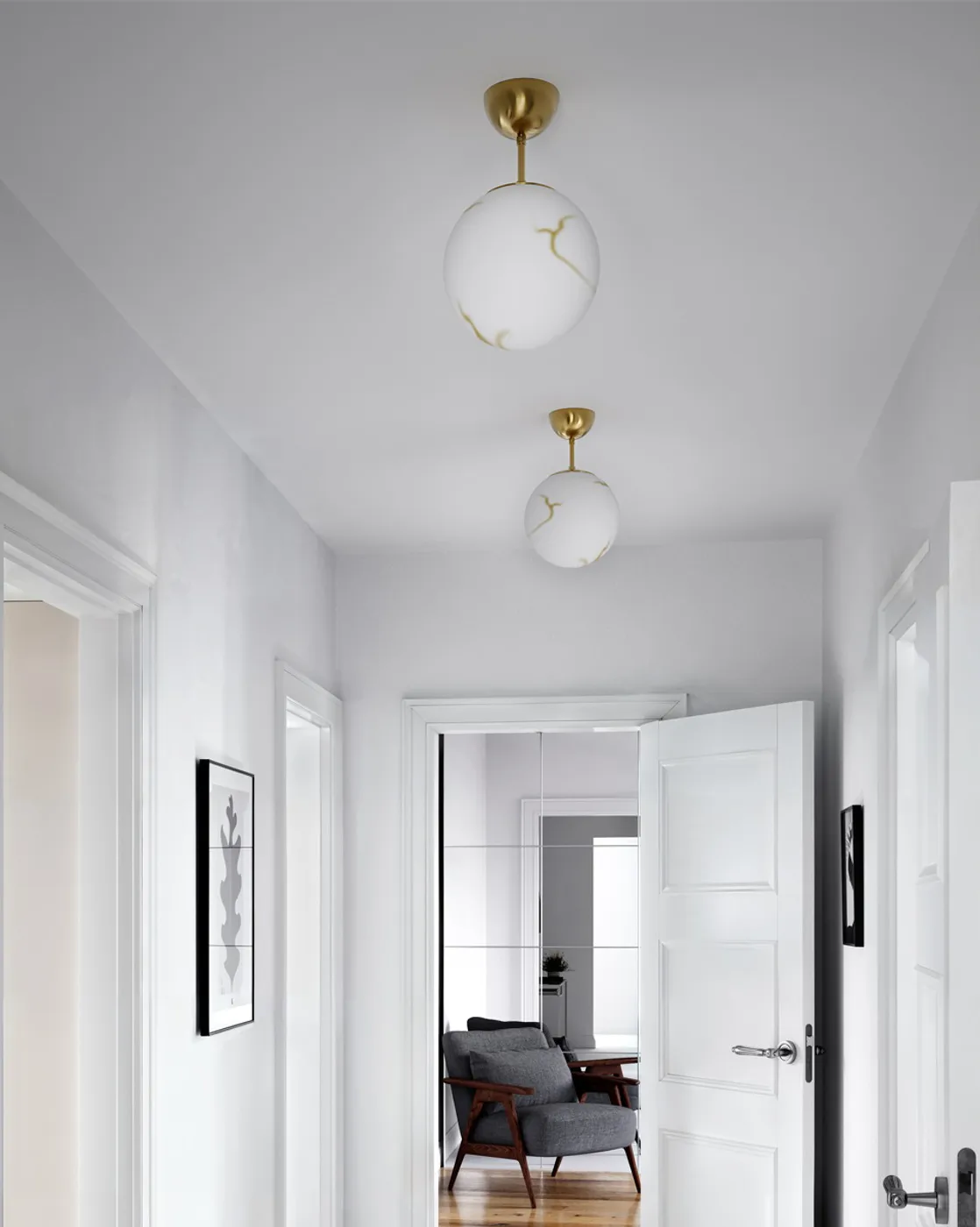 Bellagio kattovalaisin Ø25 cm, Messinki-valkoinen By Rydéns