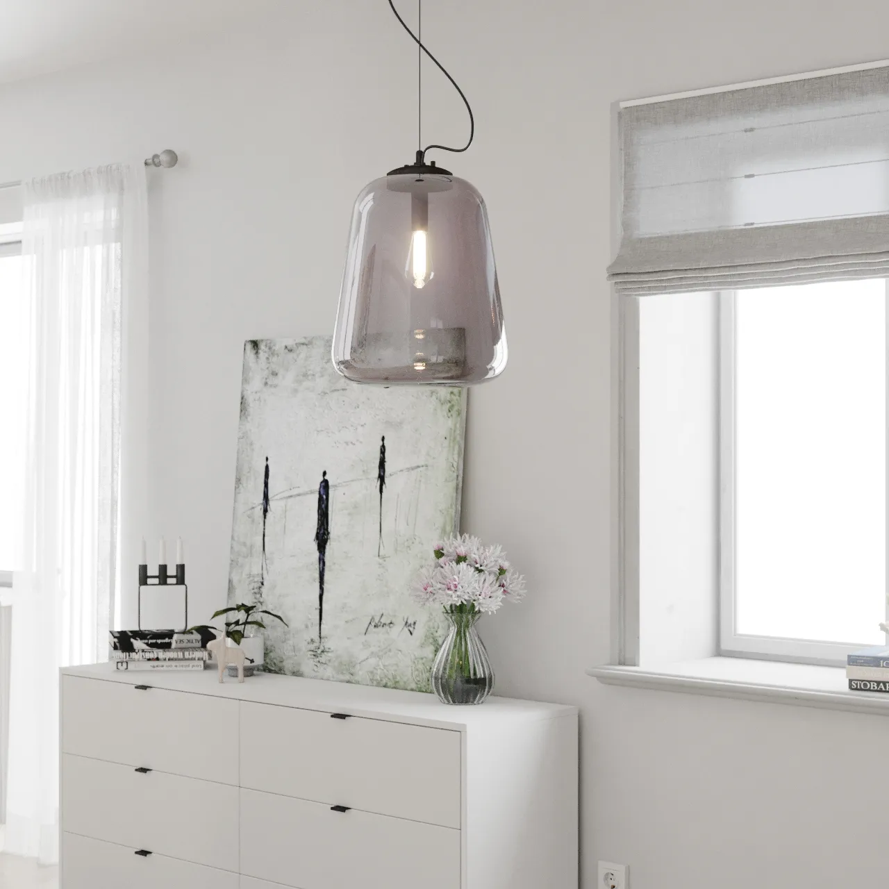 Leola kattovalaisin Ø 33 cm, Musta-savunharmaa By Rydéns