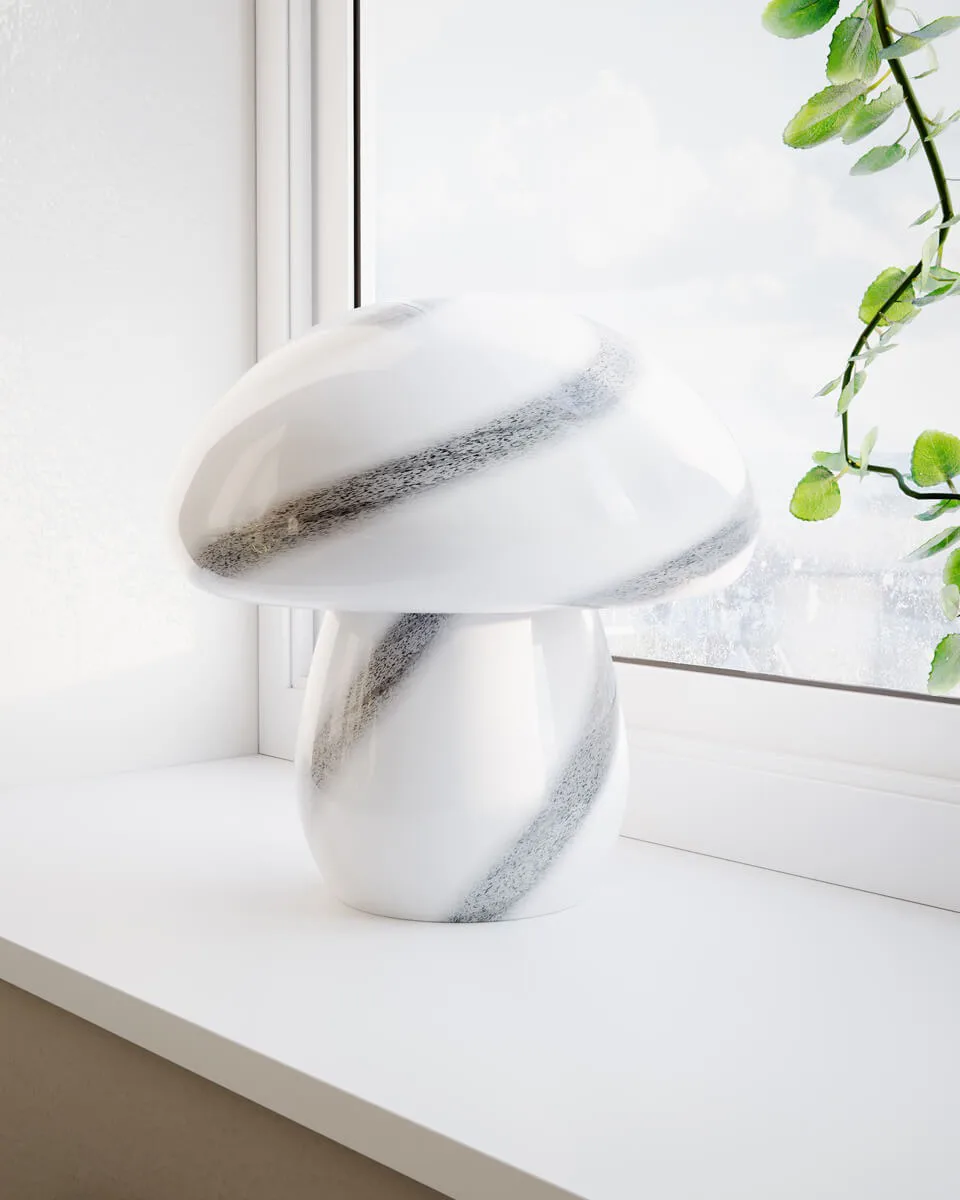 Mira Mushroom pöytälamppu 30 cm, Valkea-musta By Rydéns