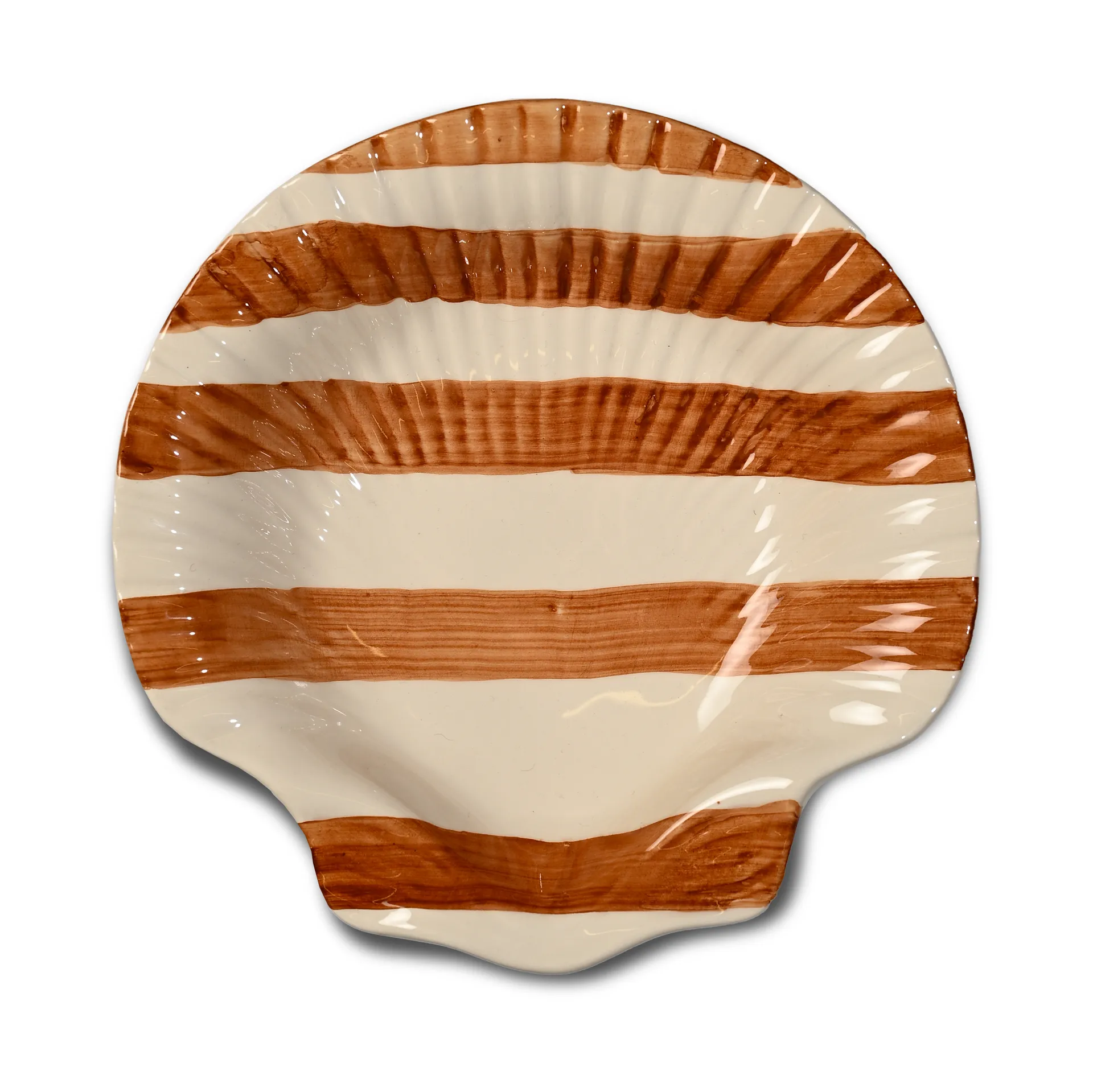 Armona stripe lautanen 23,5x23,5 cm, Vaaleanruskea-valkoinen Byon