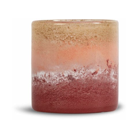 Calore kynttilälyhty-maljakko M Ø15 cm, Vaaleanpunainen-beige-bordeaux Byon