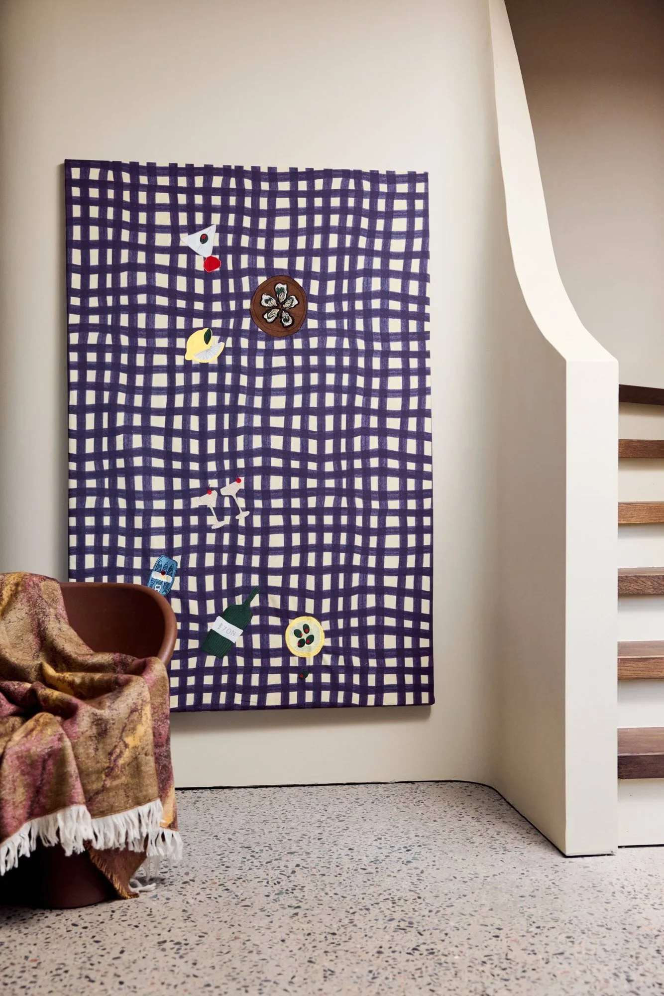 Mavi viltti, Ruskea-beige-viininpunainen, 130x170 cm Byon