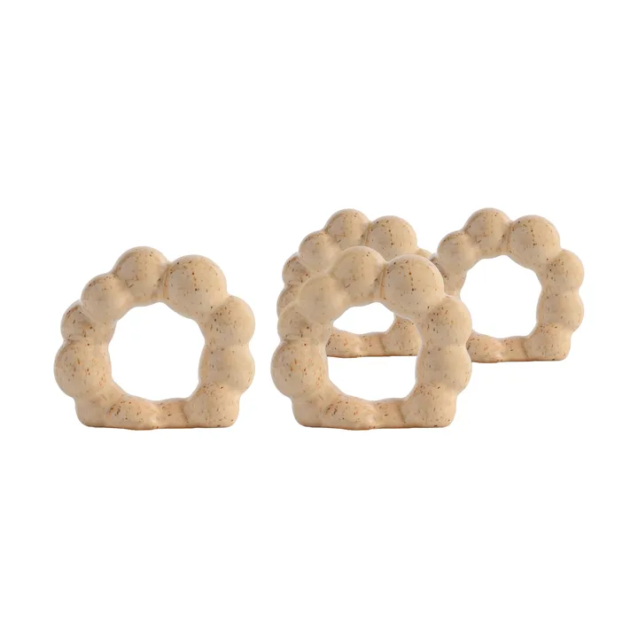 Porto lautasliinarenkaat 4-pack - Beige - Byon