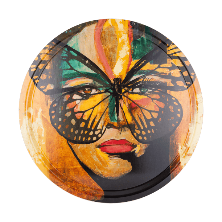 Golden Butterfly-tarjotin Ø46 cm. - Orange-black - Carolina Gynning
