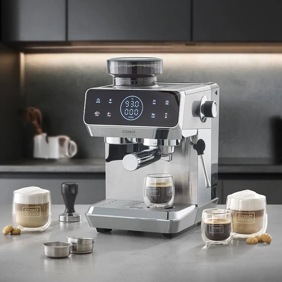 Caso Gourmet espressokone integroidulla myllyllä, Teräs Caso