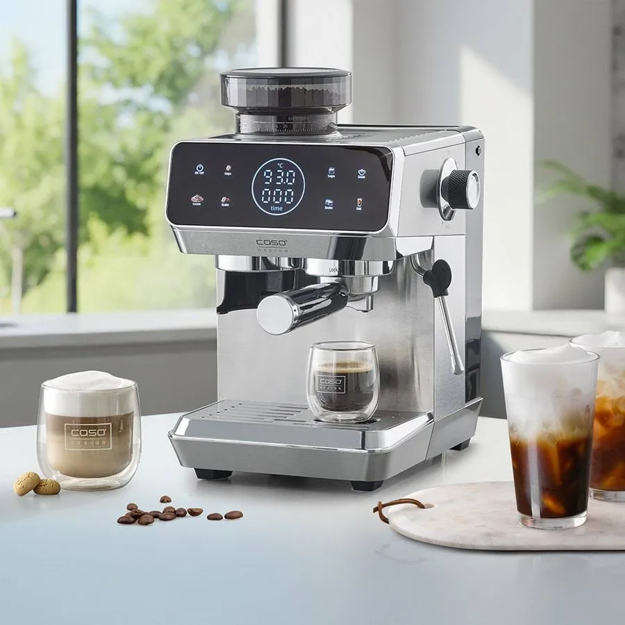 Caso Gourmet espressokone integroidulla myllyllä, Teräs Caso