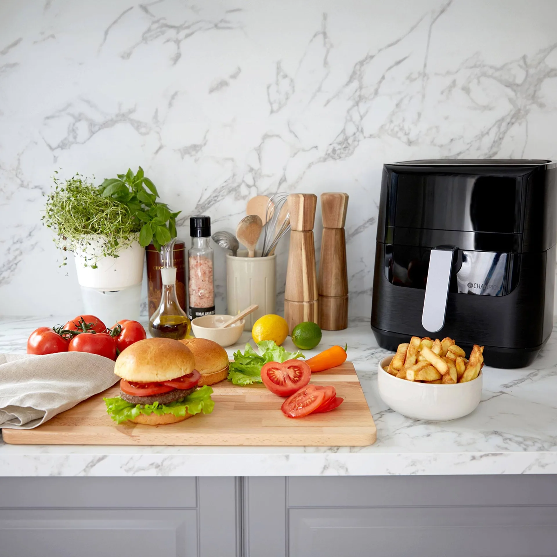 Champion Ceramic airfryer XL, Musta, 5,5 l Champion