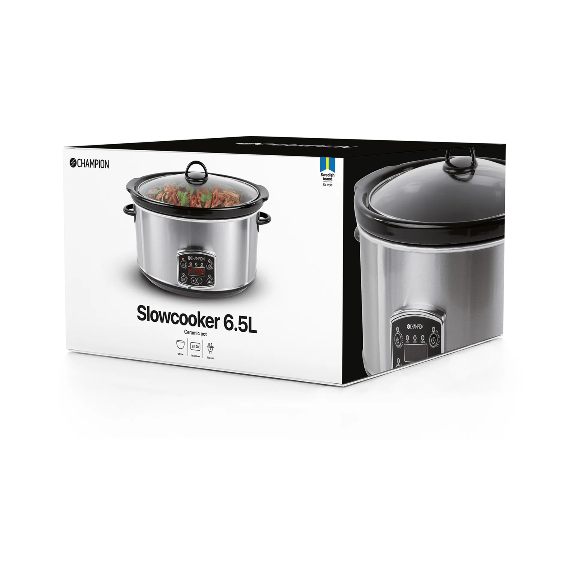 Champion slowcooker, Ruostumatonta terästä, 6,5 l Champion