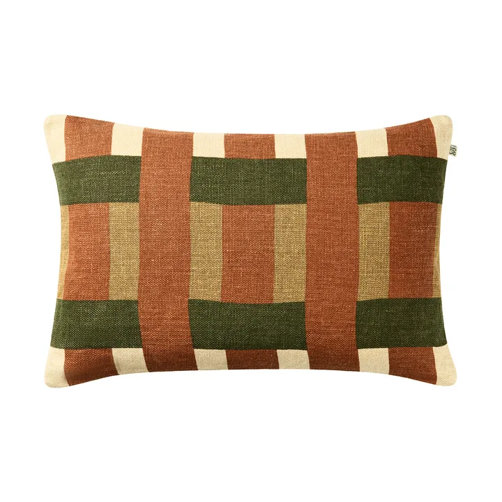 Benaras tyynynpäällinen - Apricot Orange–Khaki–Cactus Green, 40x60 cm - Chhatwal & Jonsson