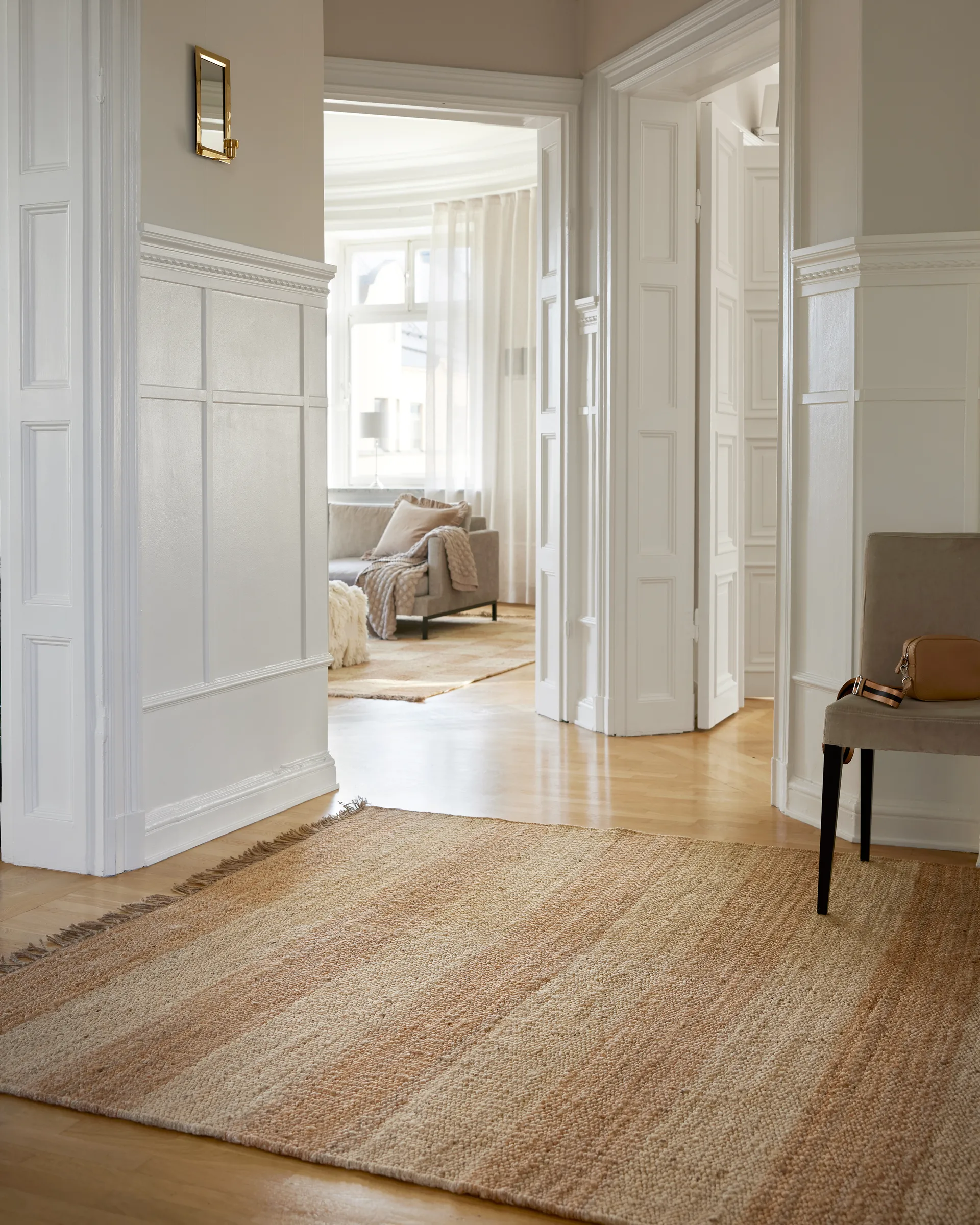 Jute Stripes matto, Natural juutti, 200x300 cm Classic Collection