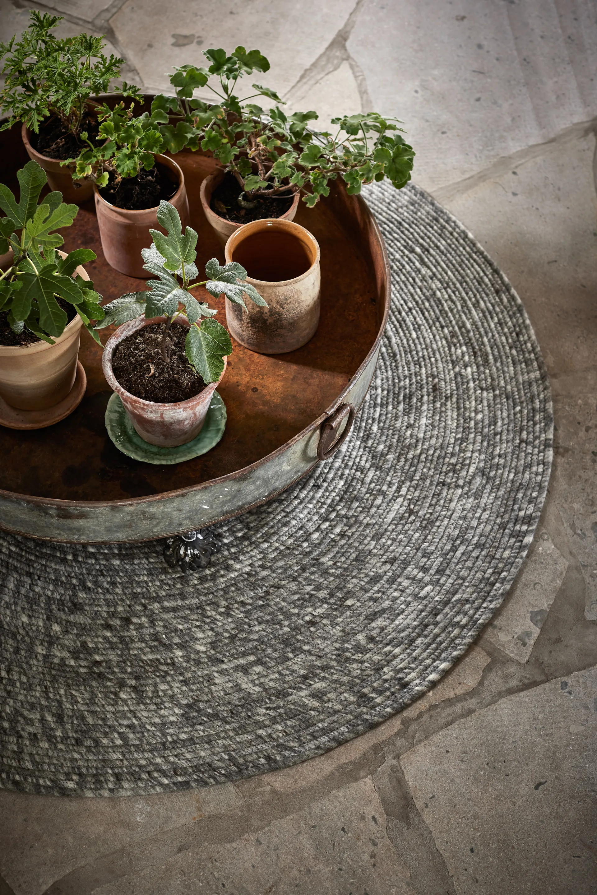 Merino villamatto pyöreä Ø 160 cm, Harmaa Classic Collection