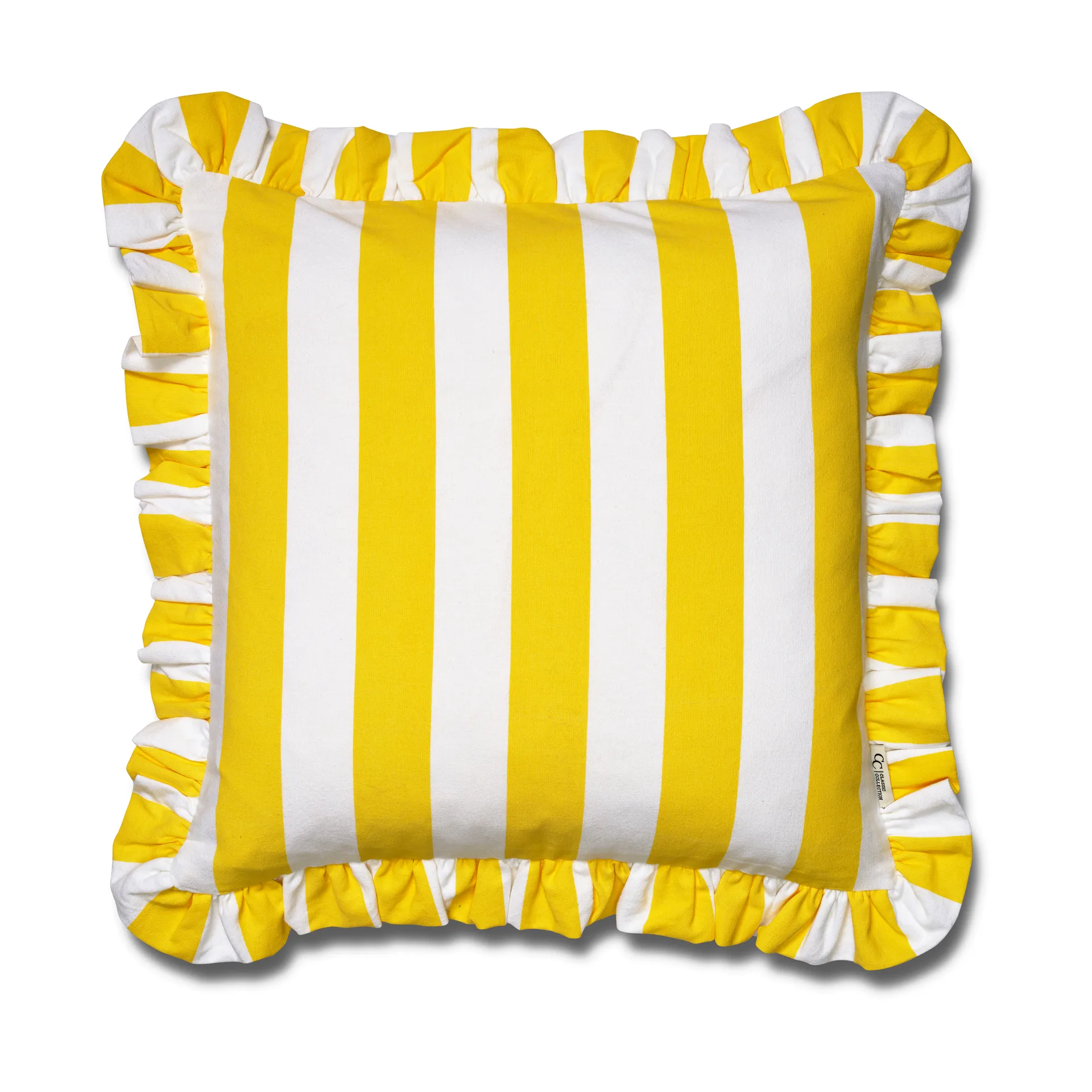 Ruffle Stripes tyynynpäällinen 50x50 cm, Yellow Classic Collection