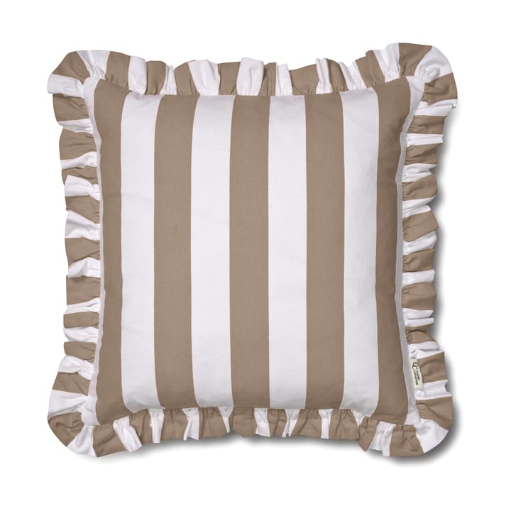 Tyynynpäällinen Ruffle Stripes 50x50 cm - Beige - Classic Collection