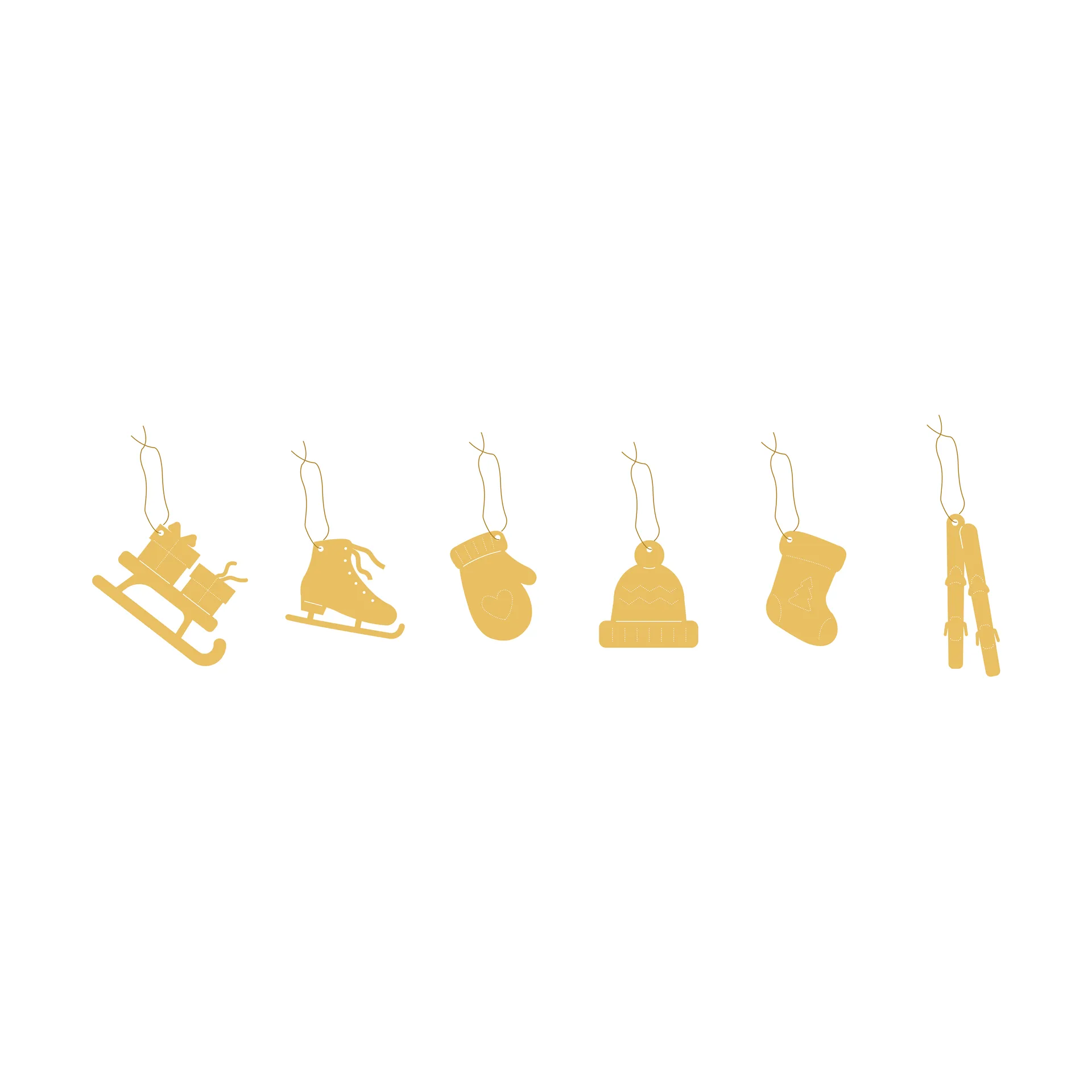 Deco Winter activities joulukoristeet 6 kpl, Messinki Cooee Design