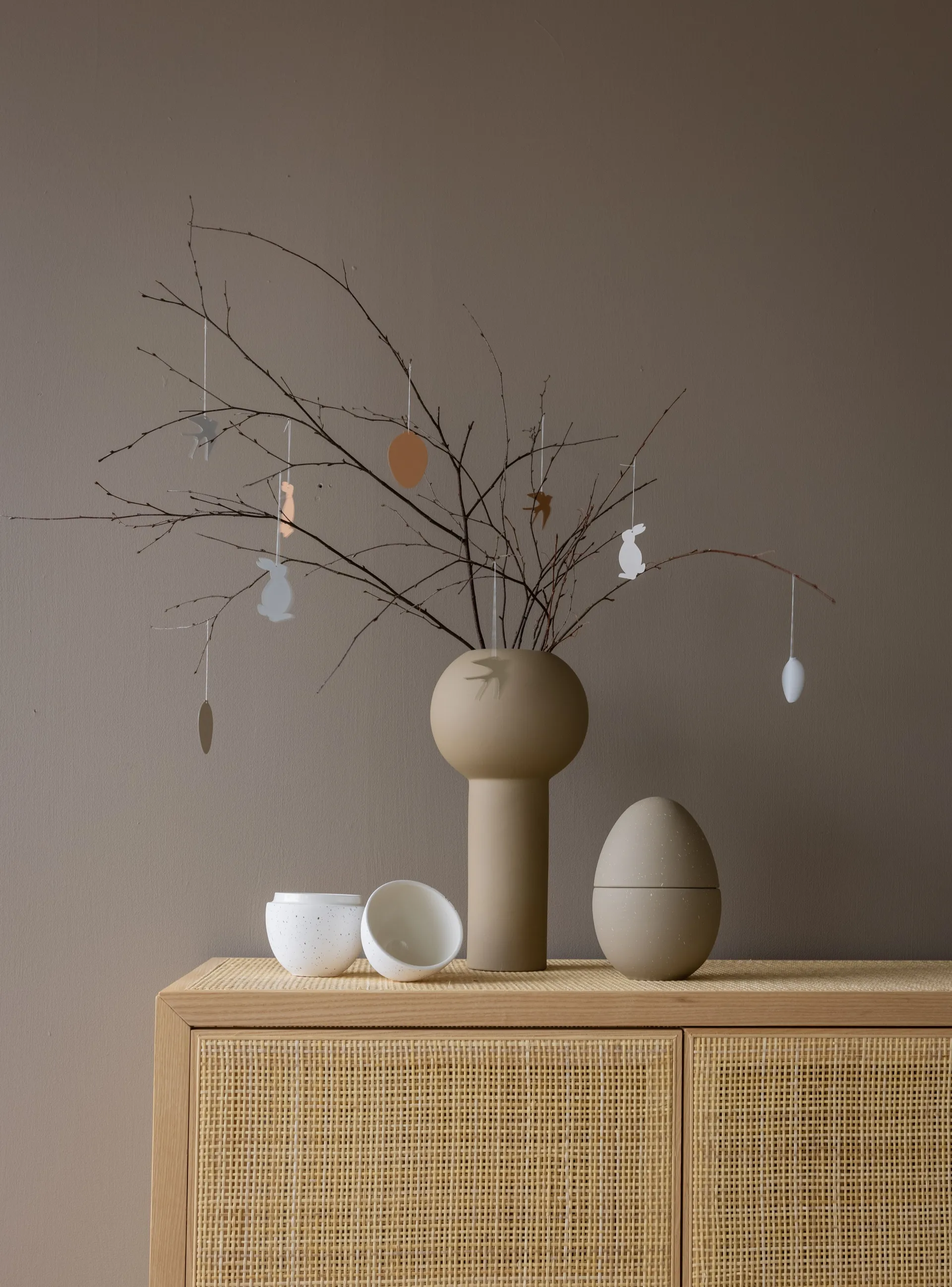 Easter Deco -lintu pääsiäiskoriste 4-pakkaus, Cafe au lait Cooee Design