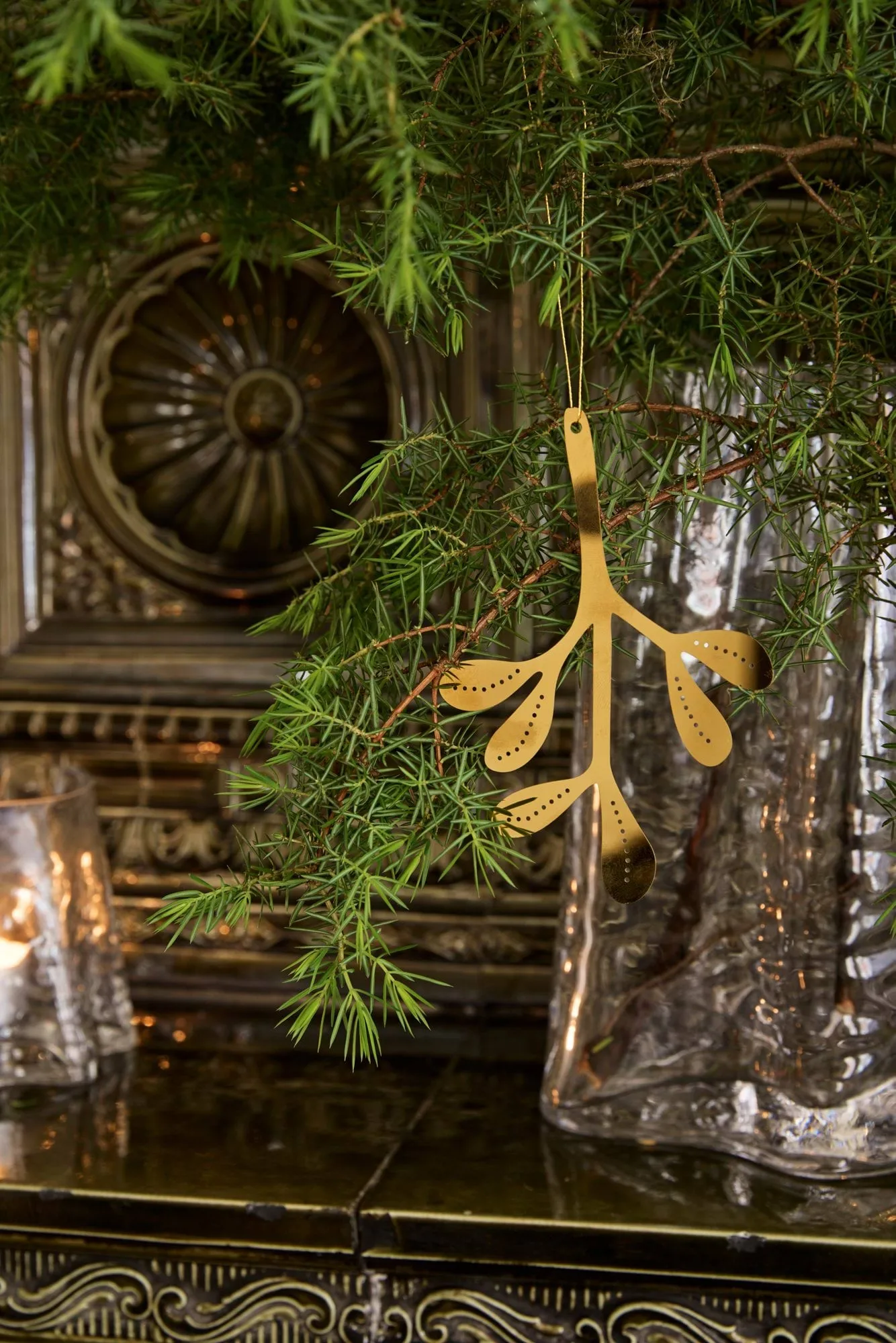 Mistletoe joulukoriste 2 kpl, Messinki, 12 cm Cooee Design
