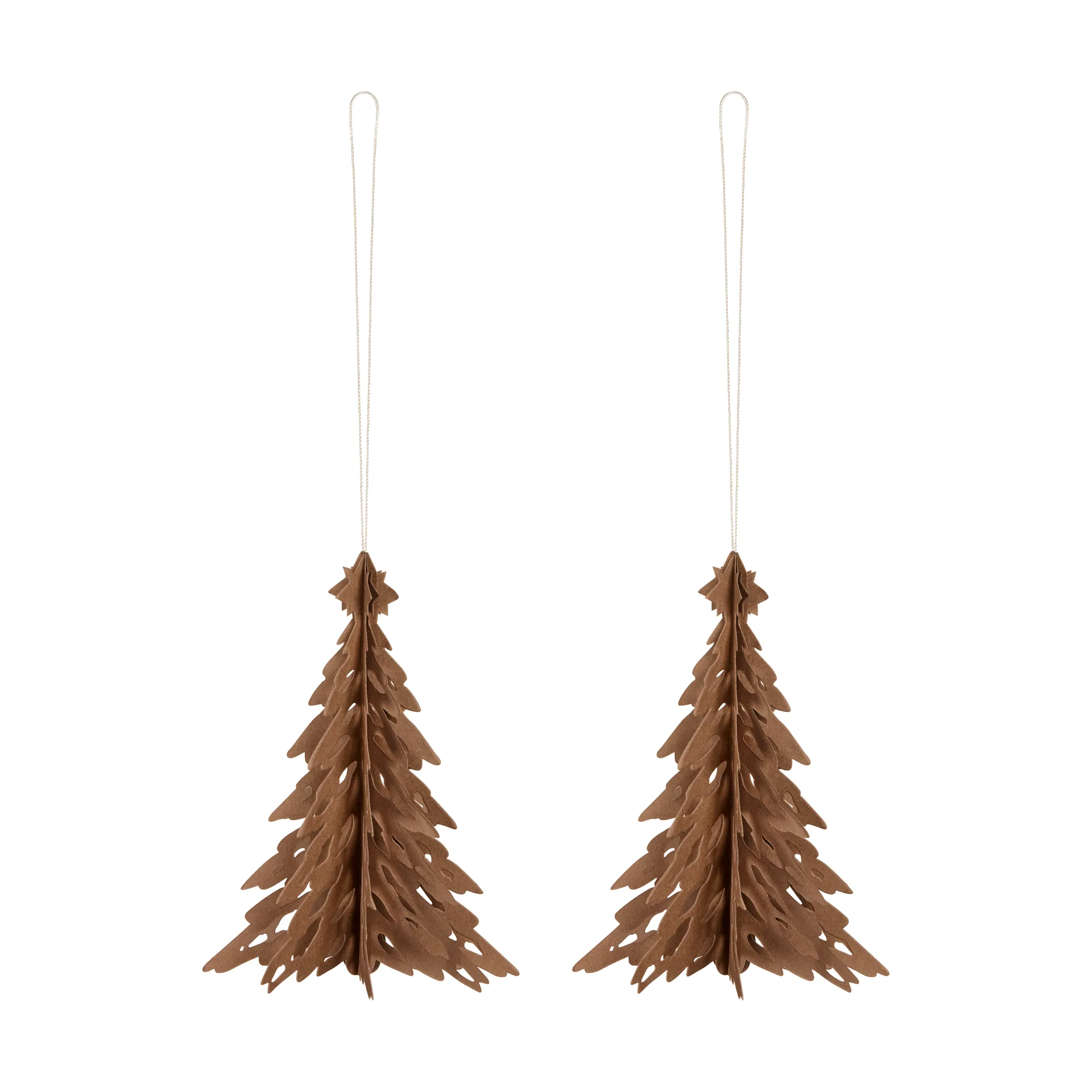 Paper Pinetree koriste ripustettava. 2 kpl, Kahvi Cooee Design