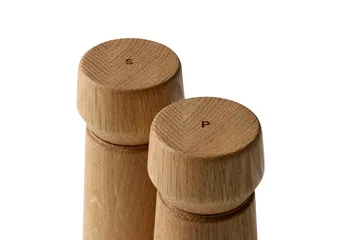 Amsterdam suola- ja pippurimyllysarja - Natural, FSC-tammi, 2 osaa - Crushgrind