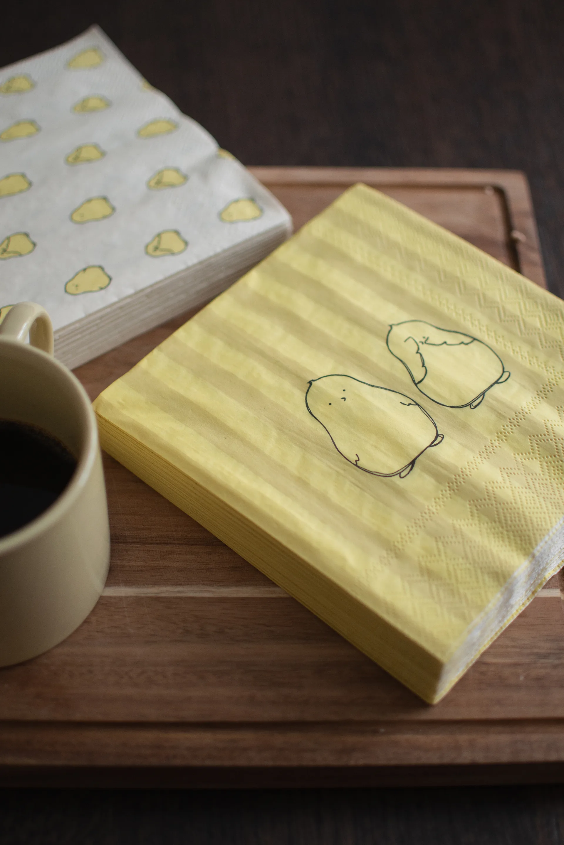 Chubby chicken stripe paperiservetti 20-pack, Kreemi, 33x33 cm DBKD