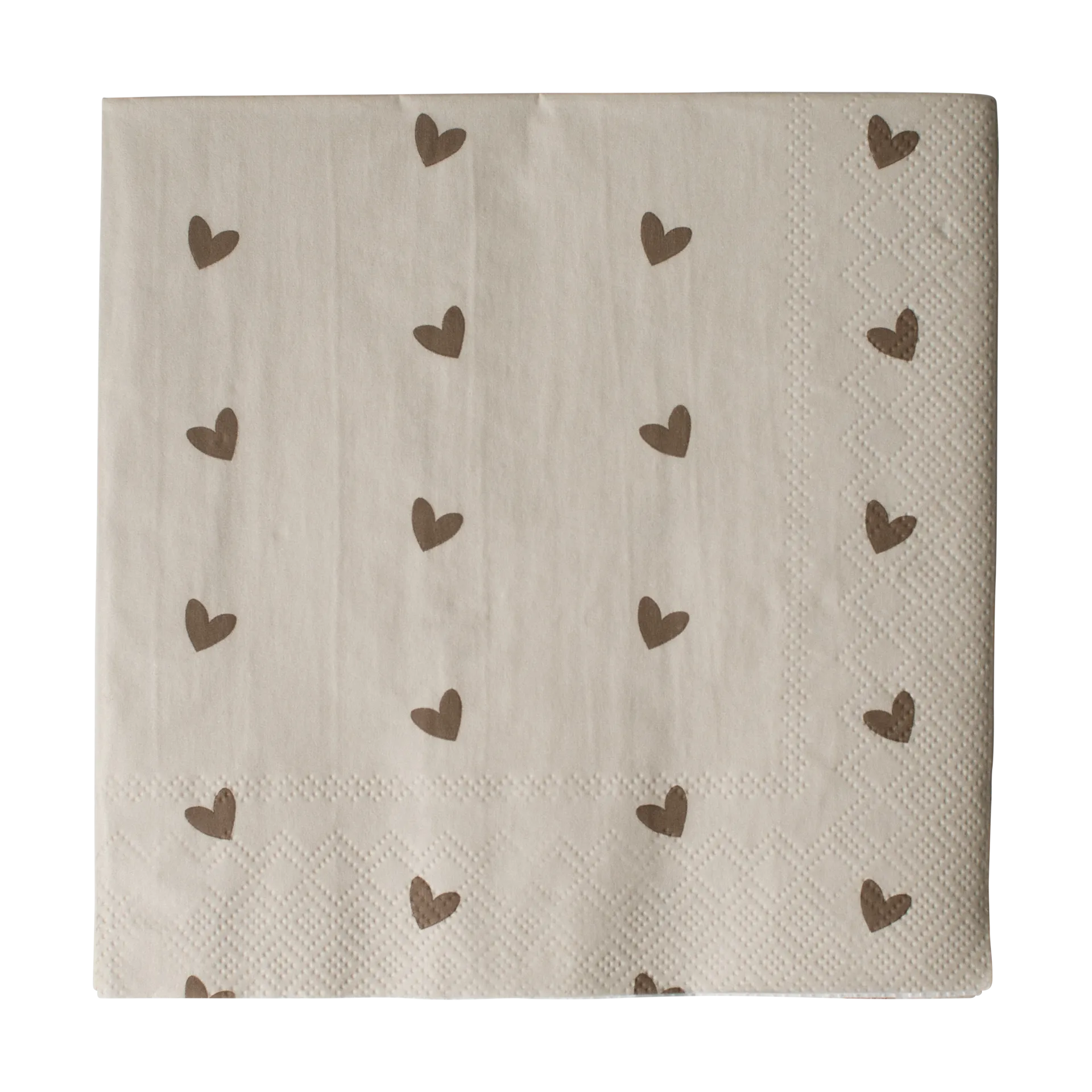 Heart paperinen lautasliina 33x33 cm 20-pack, Ruskea-beige DBKD