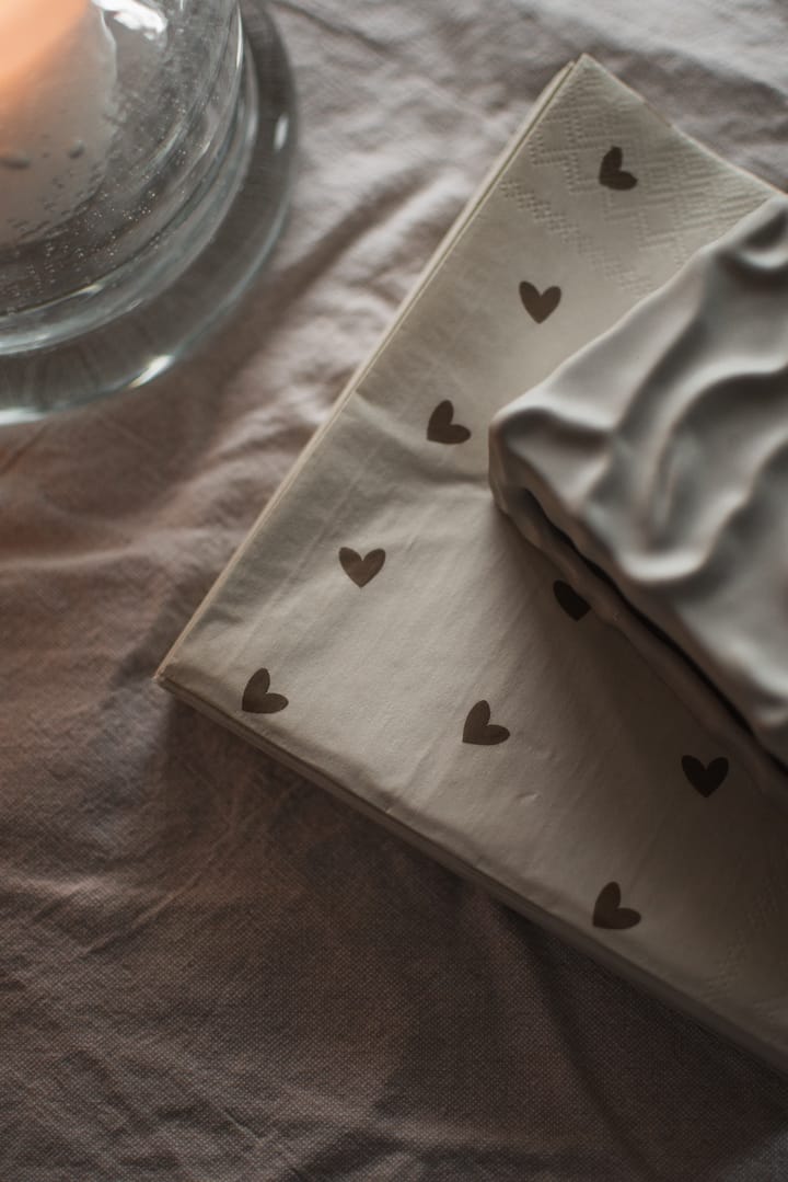 Heart paperinen lautasliina 33x33 cm 20-pack, Ruskea-beige DBKD