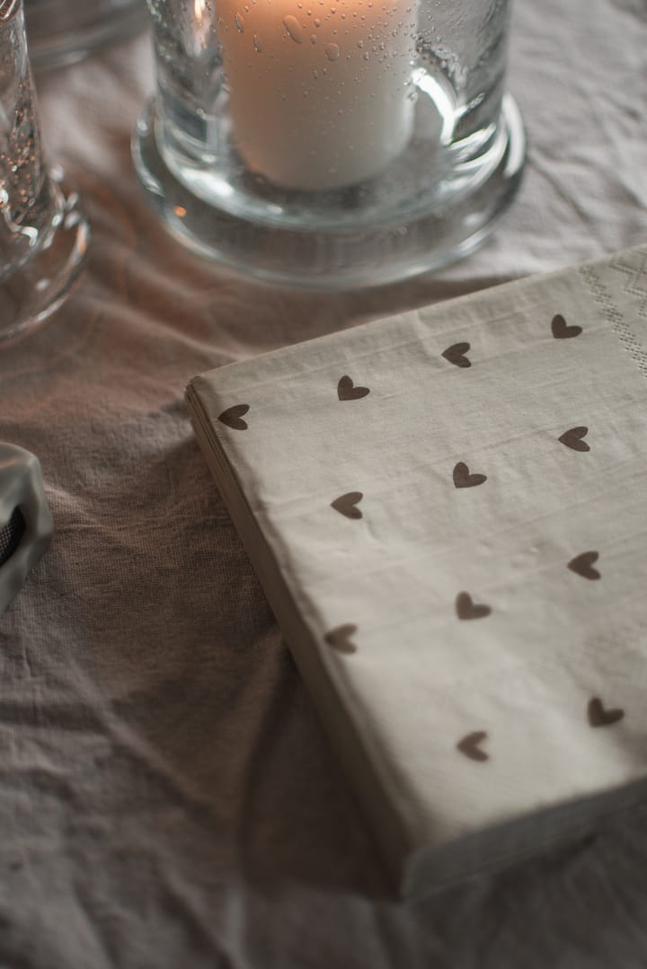 Heart paperinen lautasliina 33x33 cm 20-pack, Ruskea-beige DBKD