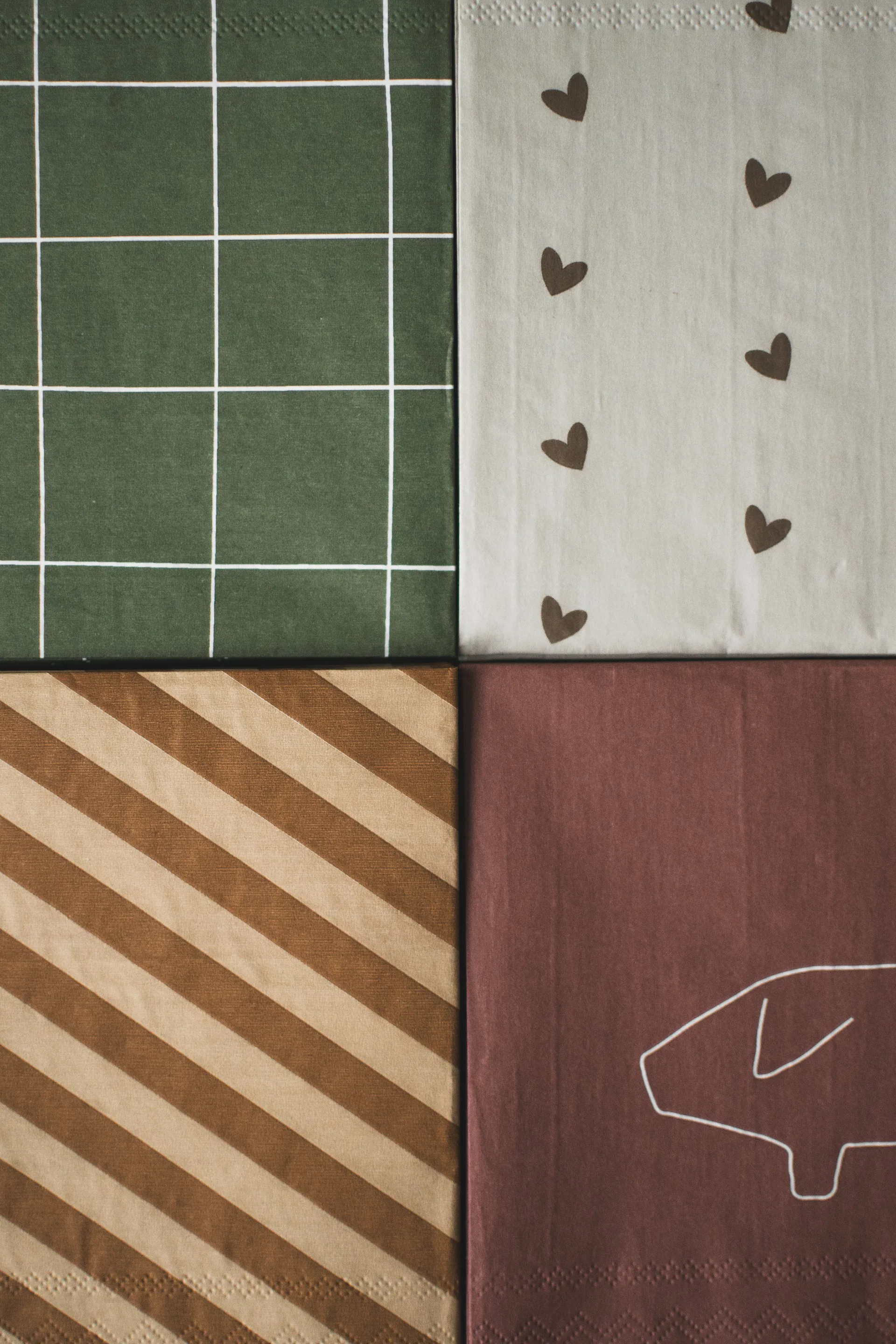 Heart paperinen lautasliina 33x33 cm 20-pack, Ruskea-beige DBKD