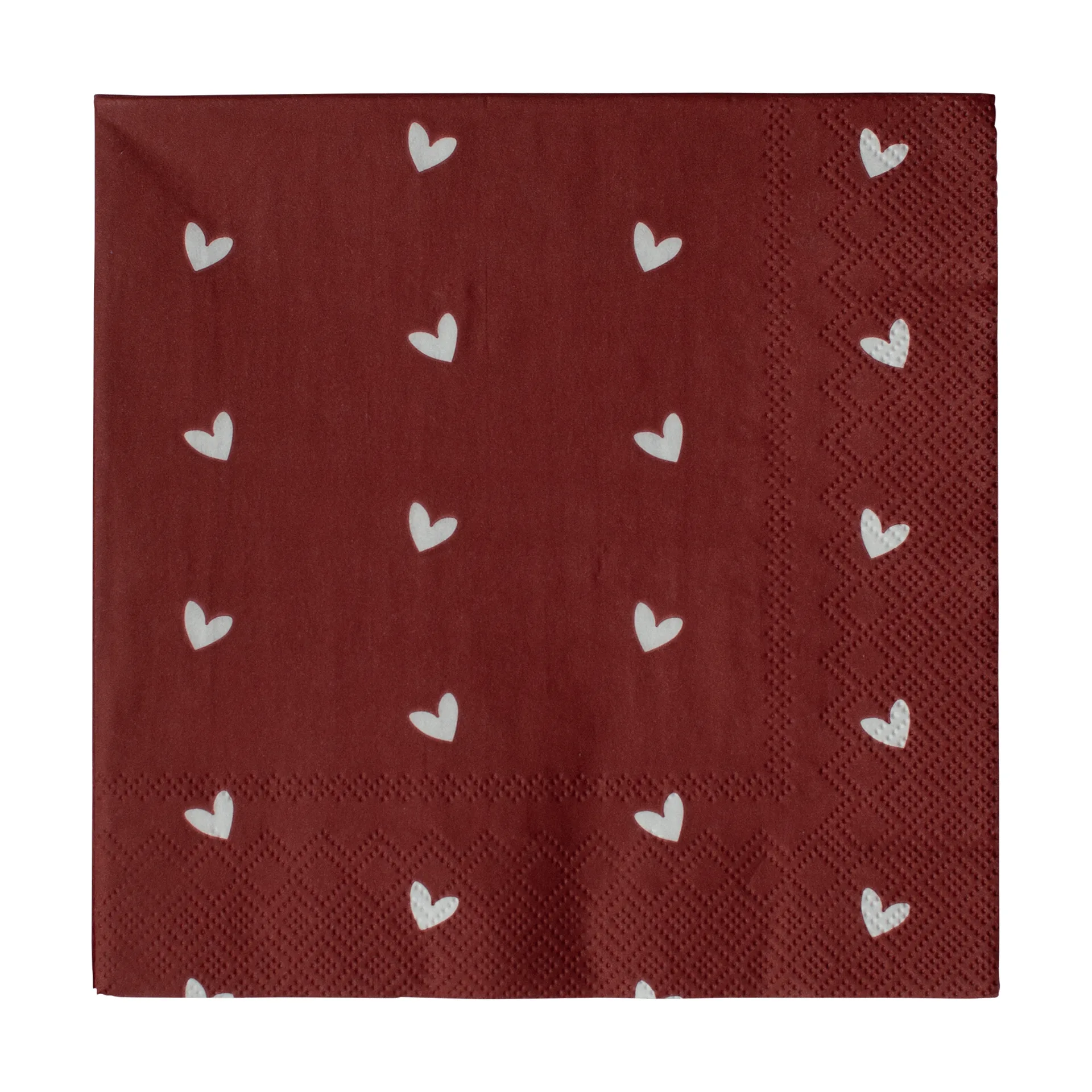 Heart paperinen lautasliina 33x33 cm 20-pack, Tummanpunainen DBKD