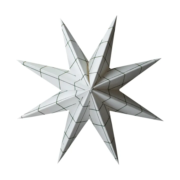 Paper-winter tähti koriste-riipus - Neliö valkoinen, keskikoko, Ø14 cm - DBKD
