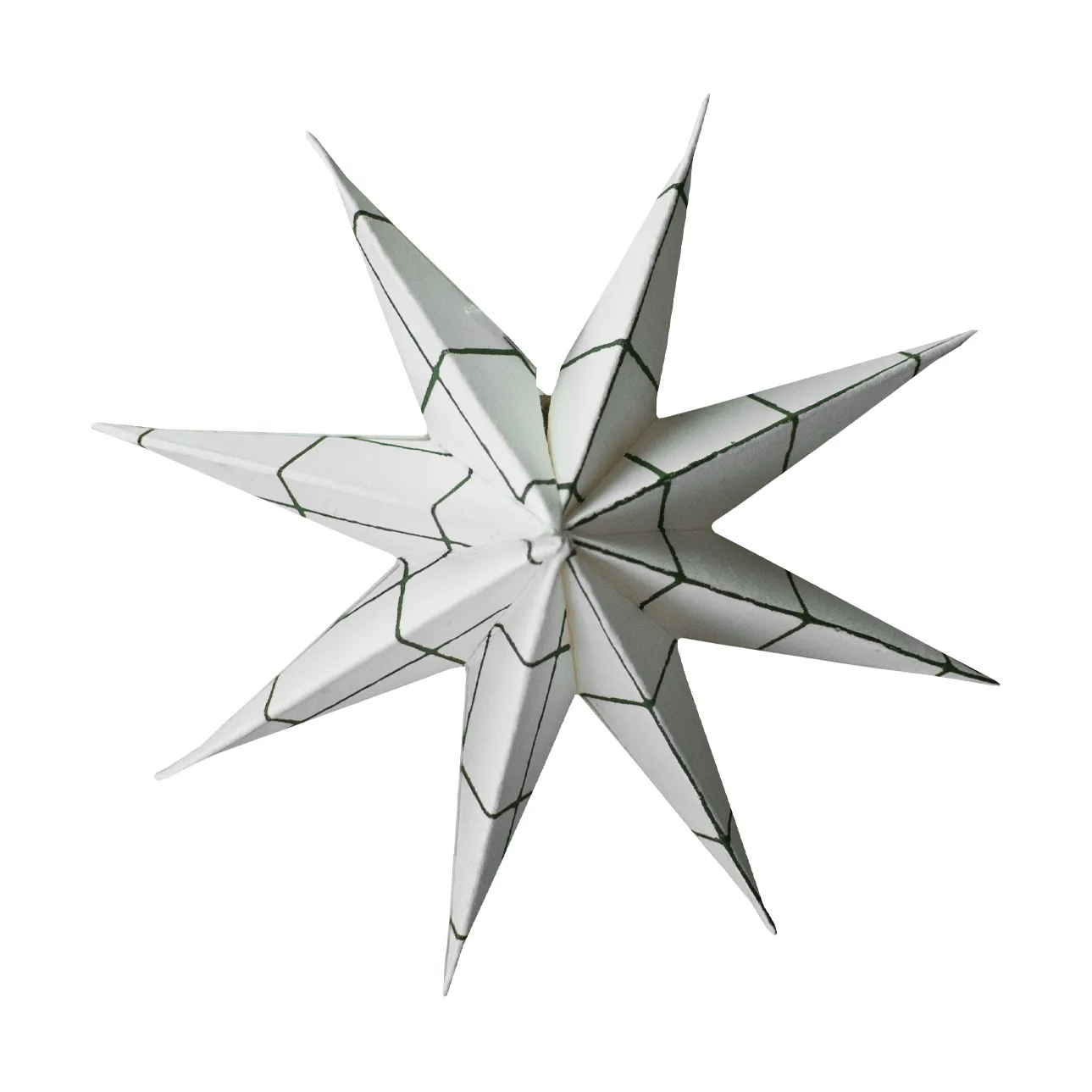 Paper-winter tähti koriste-riipus, Neliömäinen valkoinen, pieni, Ø9 cm DBKD