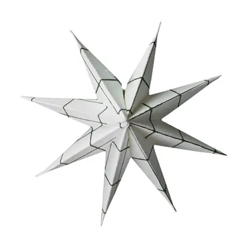 Paper-winter tähti koriste-riipus - Neliömäinen valkoinen, pieni, Ø9 cm - DBKD