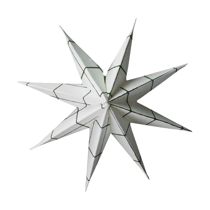 Paper-winter tähti koriste-riipus - Neliömäinen valkoinen, pieni, Ø9 cm - DBKD