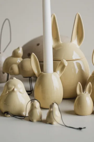 Rabbit kynttilänjalka 13 cm - Kiiltävä keltainen - DBKD