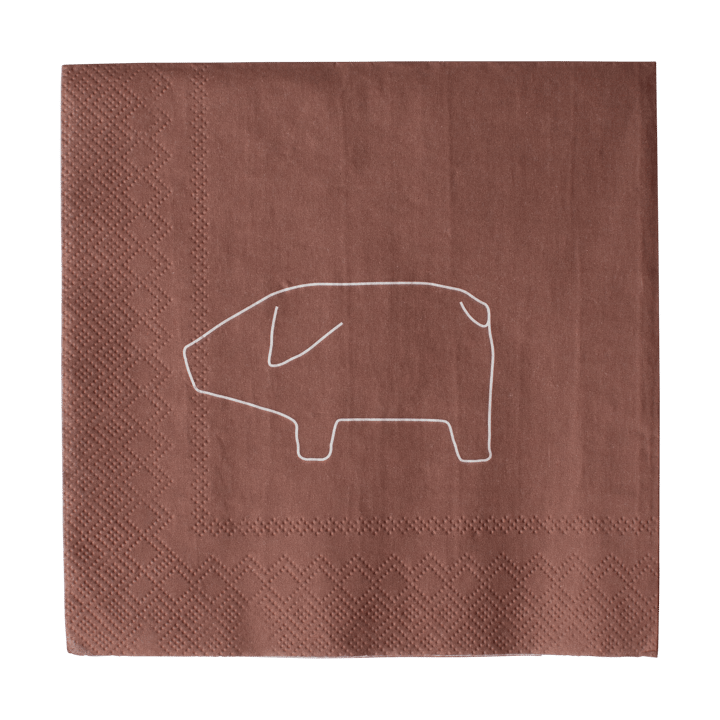 Ruotsalainen pig-paperipyyhe 33x33 cm 20-pack - Punainen - DBKD