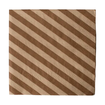 Stripe paperiservietti 33x33 cm 20 kpl - Nougat - DBKD