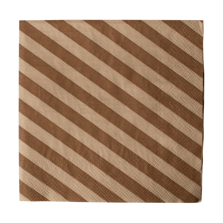 Stripe paperiservietti 33x33 cm 20 kpl - Nougat - DBKD