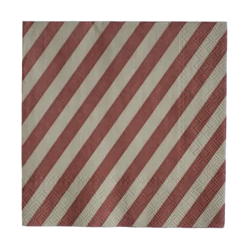 Stripe paperiservietti 33x33 cm 20 kpl - Tumma punainen - DBKD
