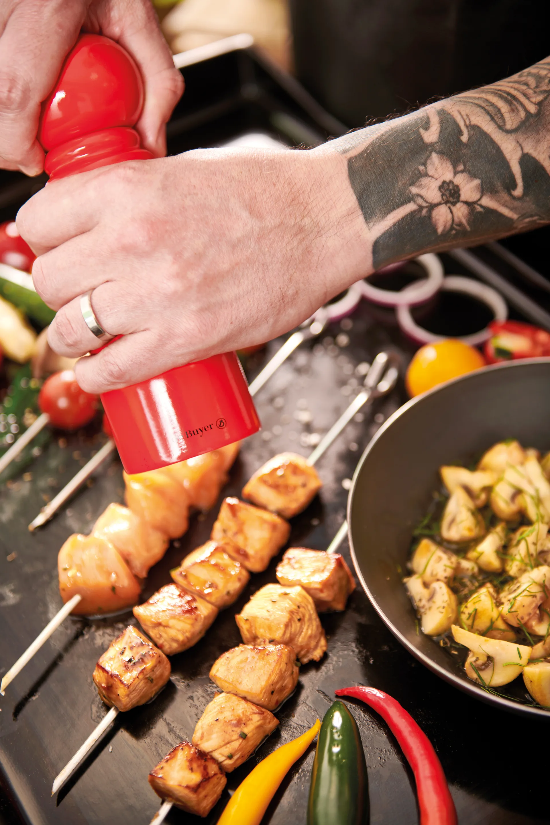 Rumba suola- ja pippurimylly keraaminen 18 cm, Tummanruskea De Buyer