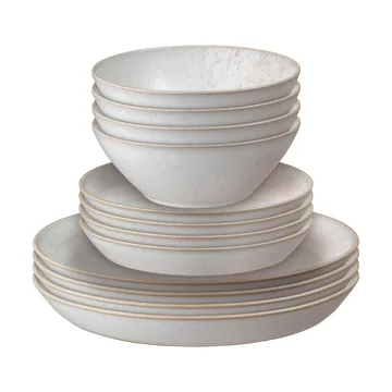 Kiln Coral astiastoset - Koralli beige, 12 osaa - Denby