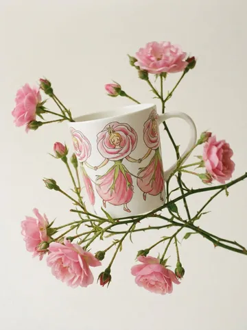 Rose muki, jossa kahva. - 40 cl - Design House Stockholm