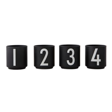 Design Letters -espressokupit, 4-pakkaus musta - Black - Design Letters