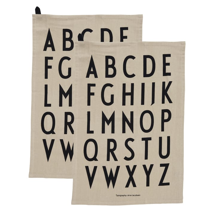 Design Letters keittiöpyyhe 40 x 60 cm 2-pakkaus, Beige Design Letters