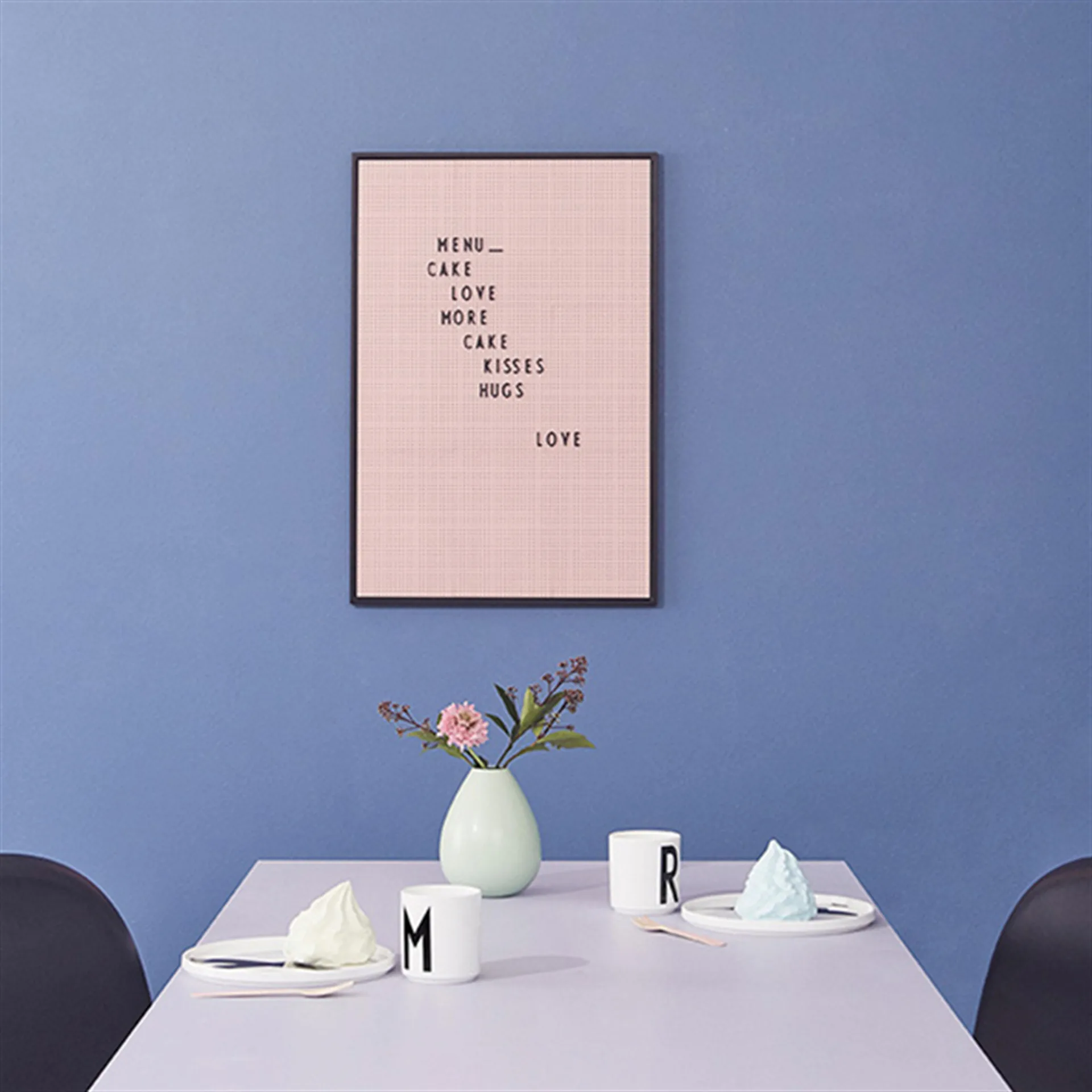 Design Letters kirjaintaulu A2, vaaleanpunainen Design Letters