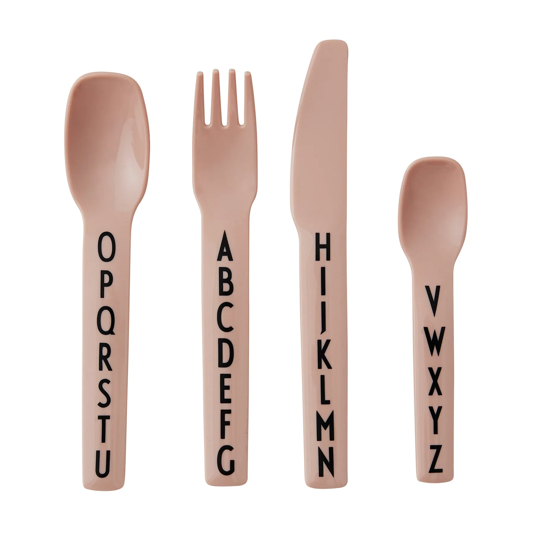 Design Letters lasten ruokailuvälineet melamiimi, Nude Design Letters