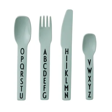Design Letters lasten ruokailuvälineet melamiimi - Vihreä - Design Letters