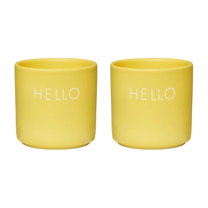 Design Letters -munakuppi 2-pakkaus, Hello-yellow Design Letters